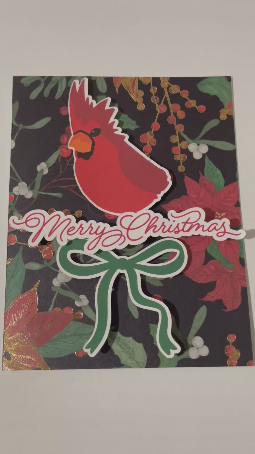 Christmas Card - Handmade Greeting Card | Red Cardinal Christmas Card
